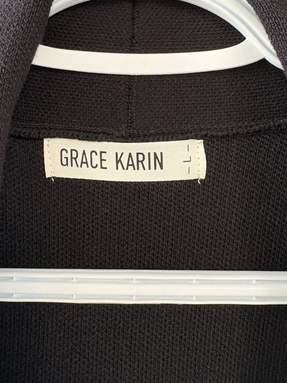 Grace Karin knitted sweater blazer black women's size L - Picture 4 of 6